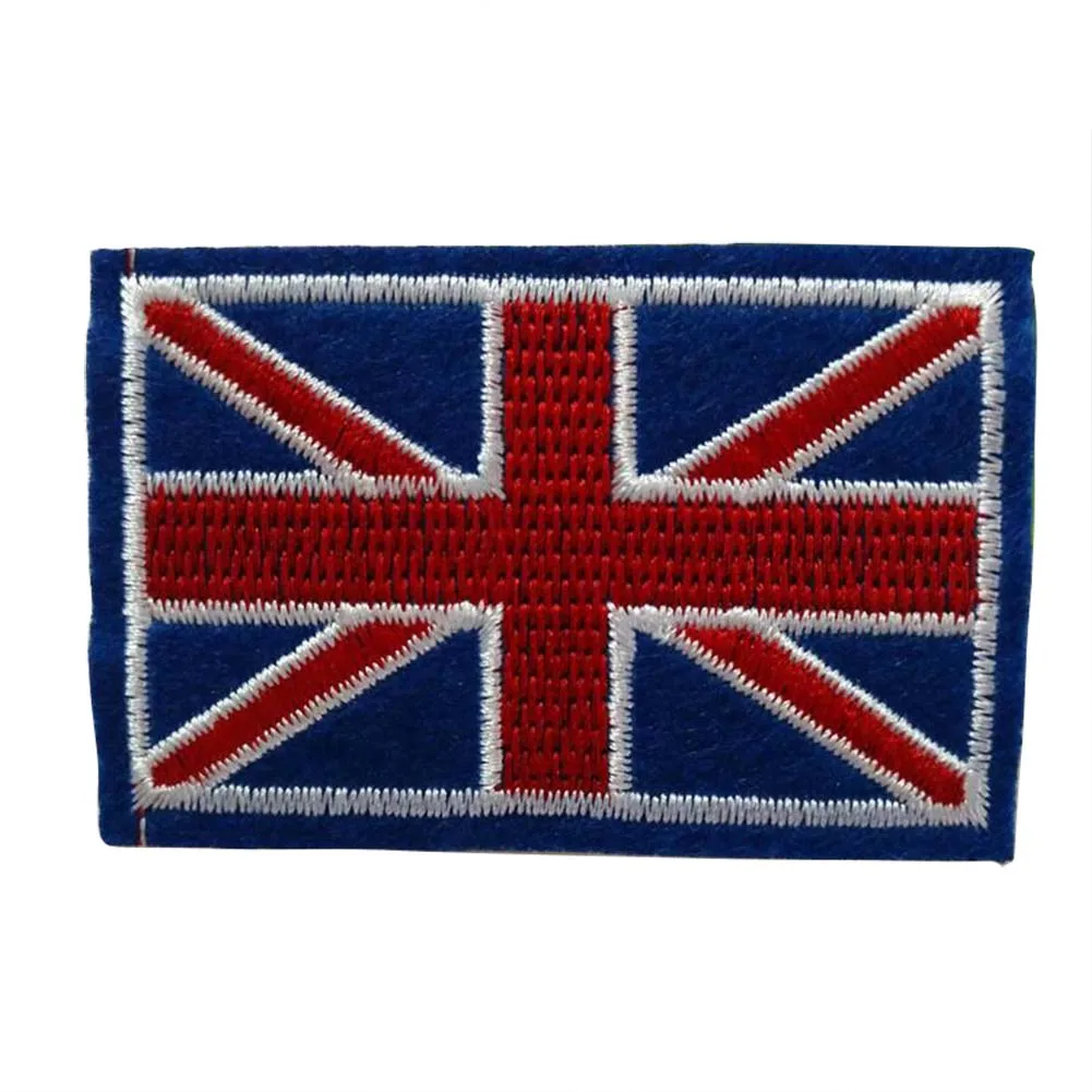 

1pcs British flag sticker Patches for Clothing Iron on Embroidered Sew Applique Patch Fabric Badge DIY Apparel Accessories