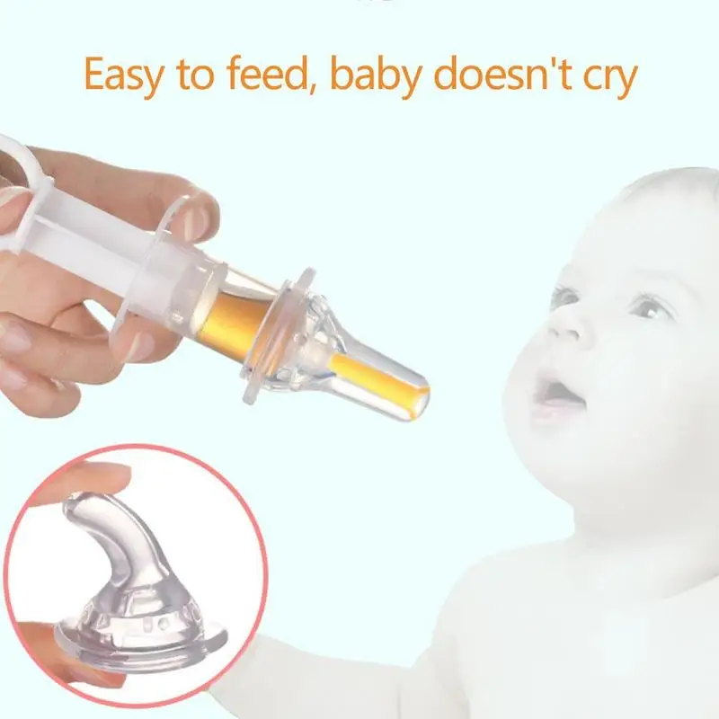 

Baby Pacifier Feeder Baby Feeding Accessories 3 Colors Simulation Syringe Design Baby Silicone Medicine Needle Feeder