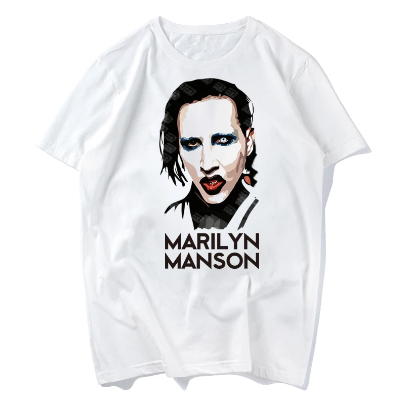 Мэрилин Мэнсон крутая футболка мужская 2019 Новая летняя модная футболка с коротким рукавом с принтом забавная футболка мужские футболки S-XL