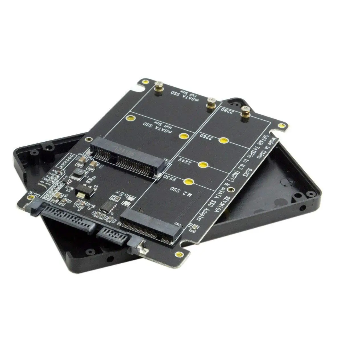 

2 in 1 Combo M.2 NGFF B-key & mSATA SSD to SATA 3.0 Adapter Converter Case Enclosure