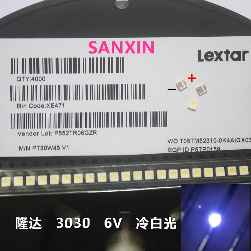 2000 шт Lextar хороший высокой мощности Светодиодный подсветка 1 8 W 3030 6 V холодный