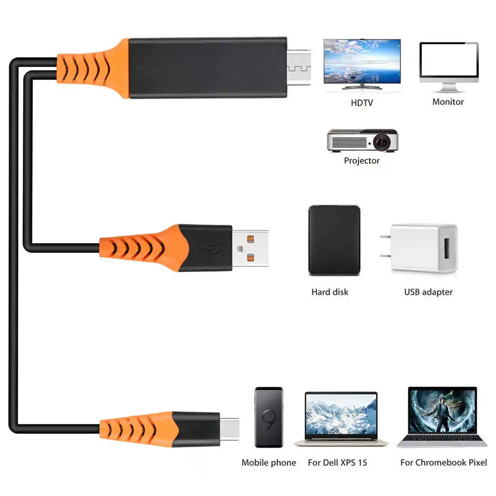 Тип C к Hdmi Hdtv Av ТВ кабель адаптер для Samsung Galaxy S9 S8 Note 9 8|Адаптеры Type-C| |