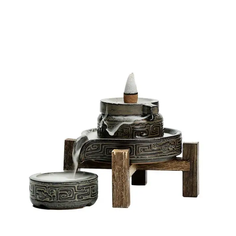 Курильница для благовоний горелка Керамическая маленький монах держатель для ароматических палочек дым водопад Будды кадильница для ароматерапии Творческий дом Декор