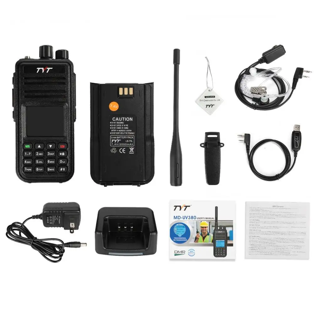 TYT обновленная версия MD UV380 gps двухдиапазонный любительский DMR Tier II аналоговый