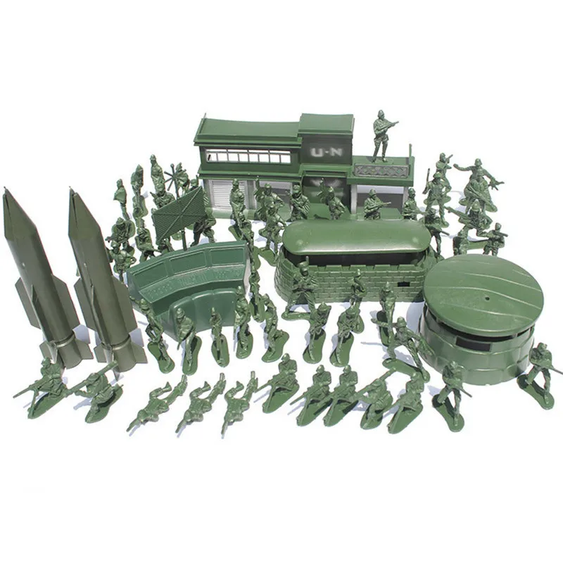  56Pcs 5cm Plastic Model Army military Toys Game Playset Best birthday Christmas gifts for Boys Toys