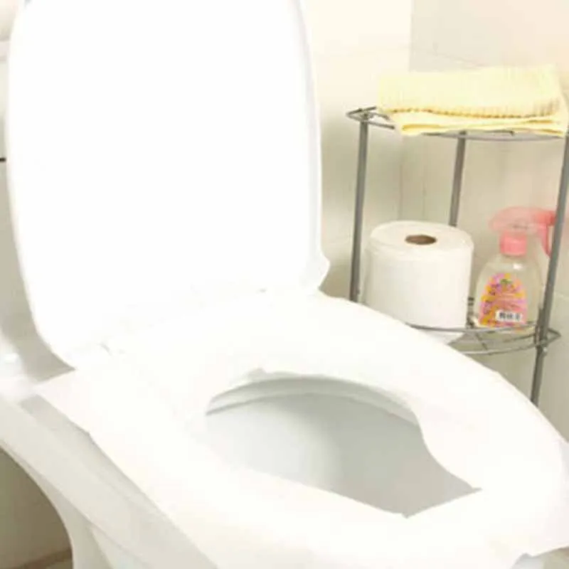 

10Pcs/lot Travel Disposable Toilet Seat Cover Mat 100% Waterproof Toilet Paper Pad KT0086