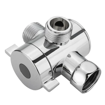 

ELEG-1/2 inch 3-Way T-adapter Diverter Valve Adjustable Shower Head Arm Mounted Diverter Valve Bathroom Hardware Accessory