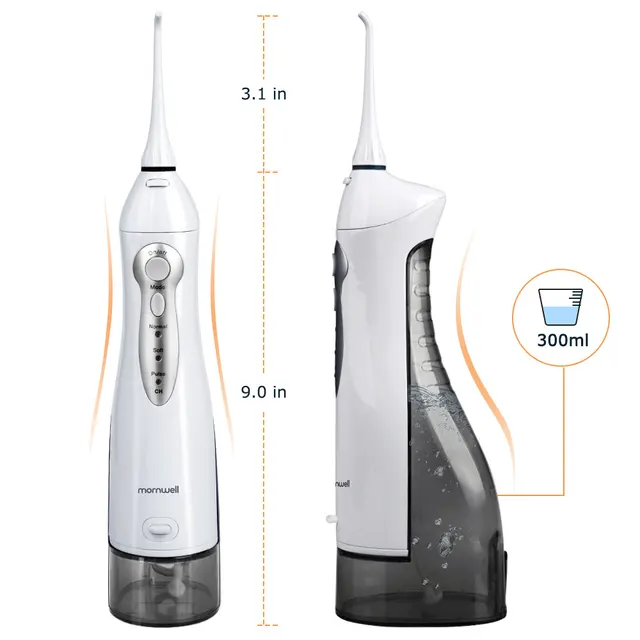 Oral Irrigator USB Rechargeable Water Flosser Portable Dental Water Jet 300ML Water Tank Waterproof Teeth Cleaner 2