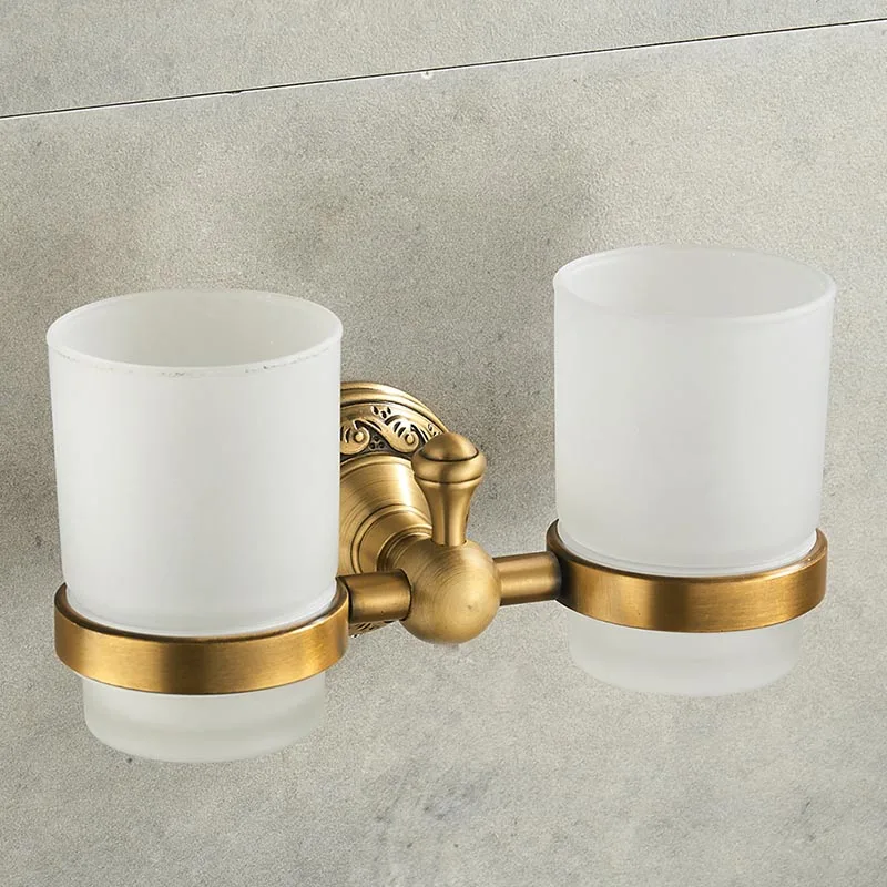 Nail Free Toothbrush Holder Brass Bathroom Bathroom Family Toothbrush Cups Holder