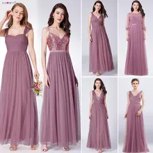 Пыльно-розовые платья подружки невесты, длинные красивые женские элегантные платья для свадеб, вечерние платья для гостей, vestido de festa Longo
