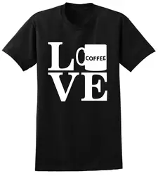 Кофе Любовник подарок Любовь кофе кружка Простой Письмо Забавный узор Мужская футболка