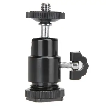 

360 Degrees Rotate Hotshoe Bracket Ballhead Stand 1/4" Screw DSLR Camera