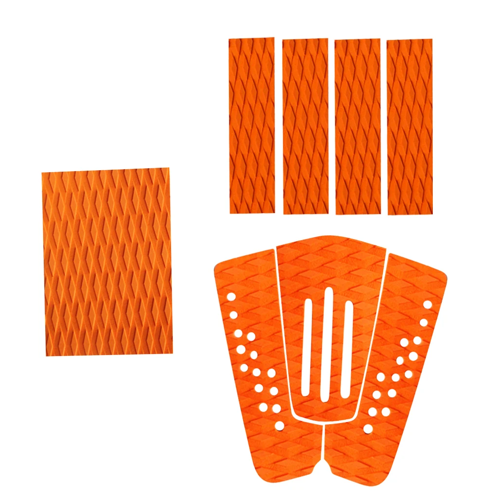 8 Pieces Orange Non slip EVA Surfboard Surf Traction Pad Deck Grip Tail