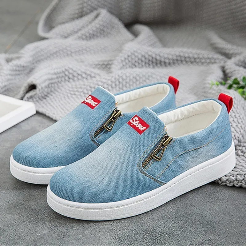 ladies canvas slip on sneakers