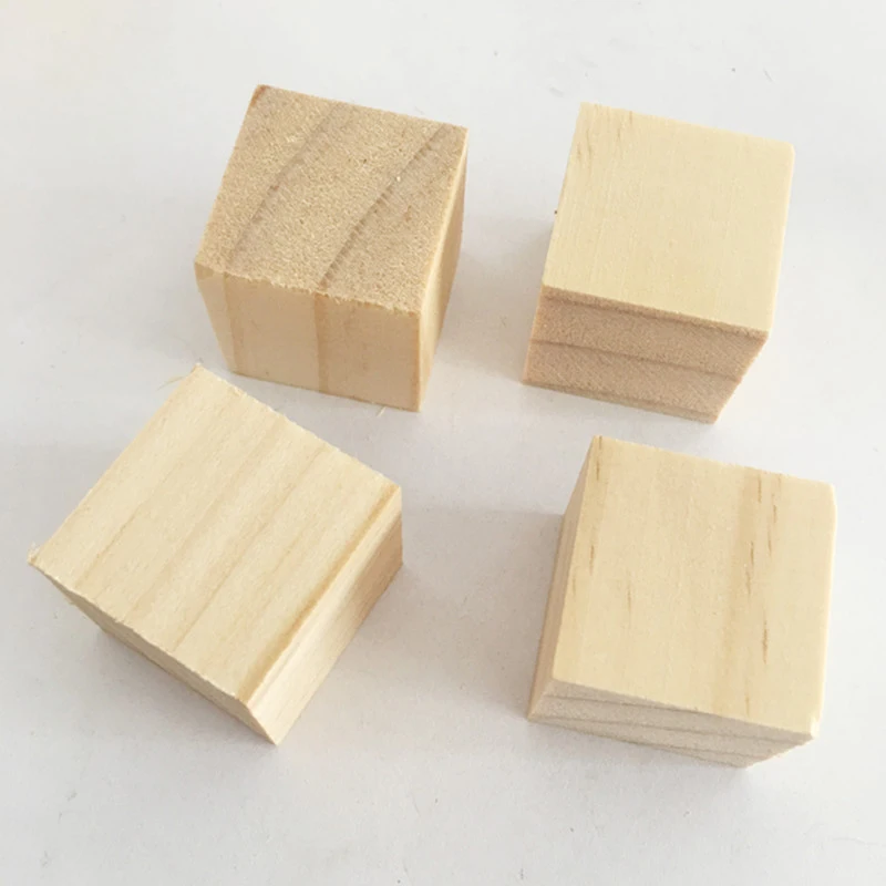 

Wooden Square Blocks Wood Cube Embellishment for Woodwork Craft DIY 10/20/25mm