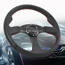 Автомобильные аксессуары, из искусственной кожи алюминиевая рама 14 дюймов 350 мм рулевое колесо гоночный руль универсальный