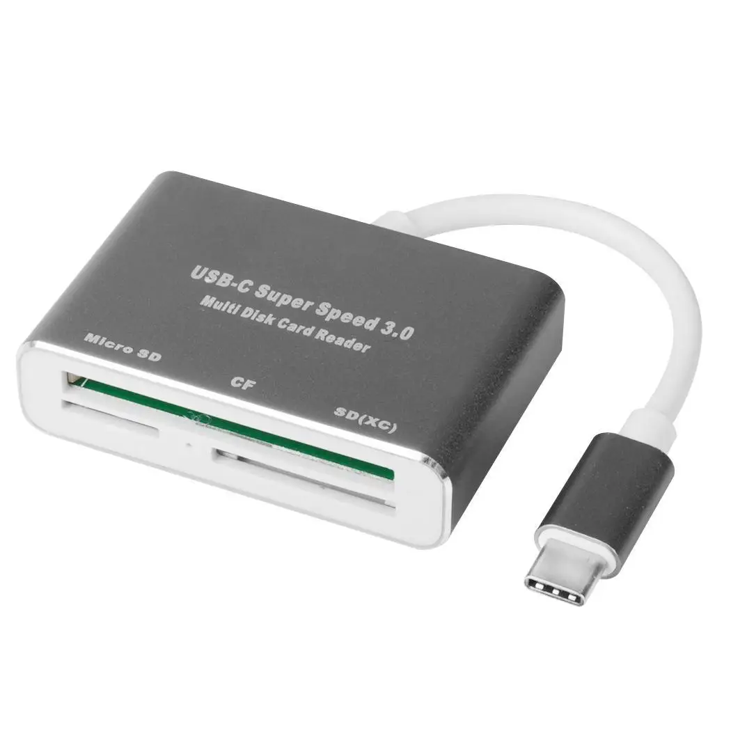 High Speed 3 in 1 USB Card Type c CF / / Silver, Gray Reader 5 Gbps