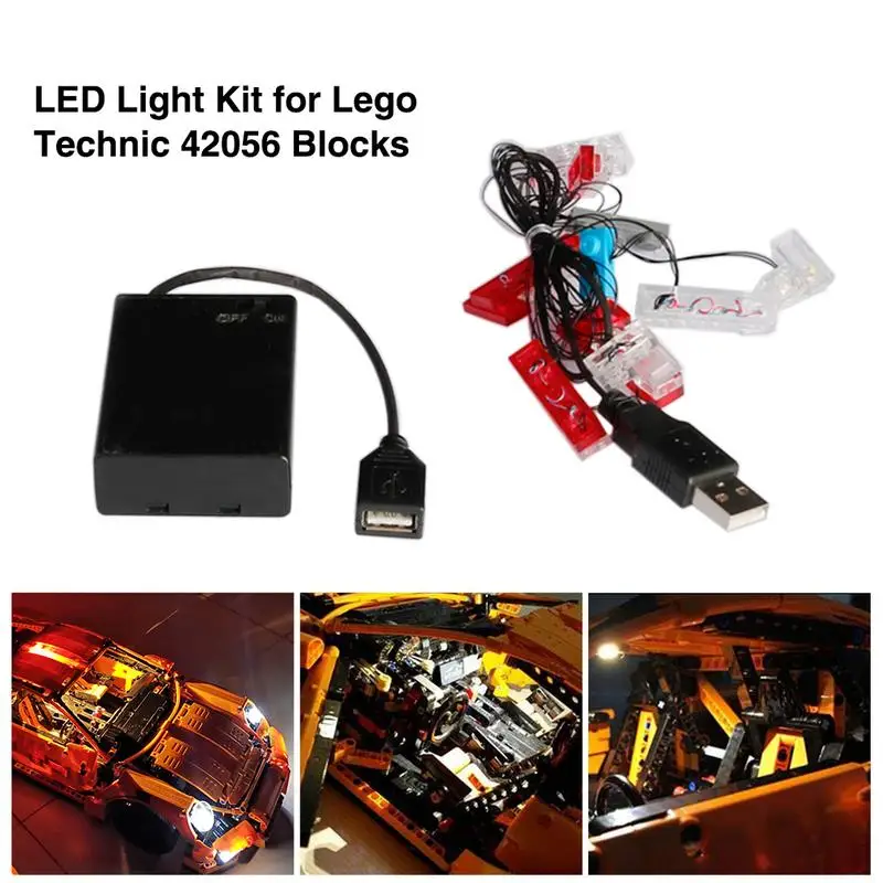 

LED DIY Lighting Kit For LEGO 42056 Porsche 911 GT3 RS Lighting Parts Models Building Blocks DIY Kit Toys