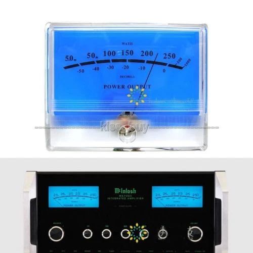 Voice Control Square Analog VU Meter Alloy Panel and LED Warm Backlit  Wire-free