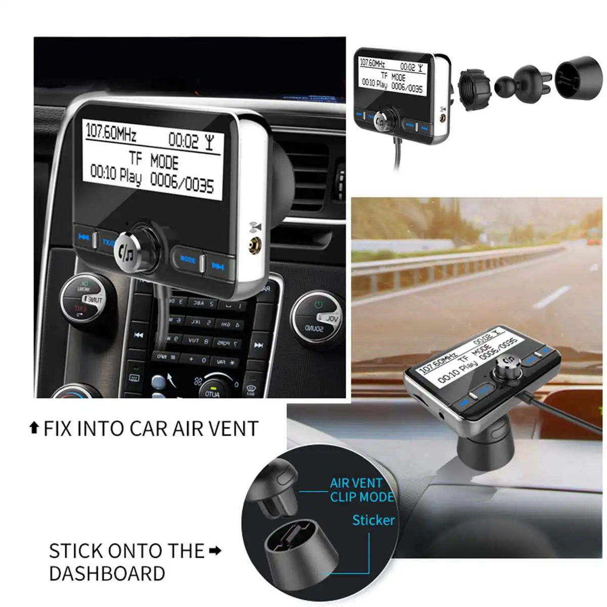 Автомобильный DAB радио приемник тюнер USB адаптер bluetooth Автомобильный передатчик TF/AUX антенна ЖК-дисплей цифровой радио Громкая связь вызов