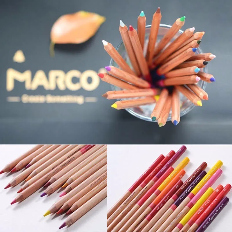Billig Marco Renoir 3 100 Feine Kunst 24 36 48 72 100 Farbe Lapis De Cor Professionelle fettige Farbige Bleistifte Ölfarbe Pastelmier Farbige Stift