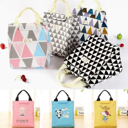 

Insulated Lunch Box Soft Cooler Bag Waterproof Thermal Work School Picnic Bento Hot New Handle Lunch Bag Brief Cute Keep Warm