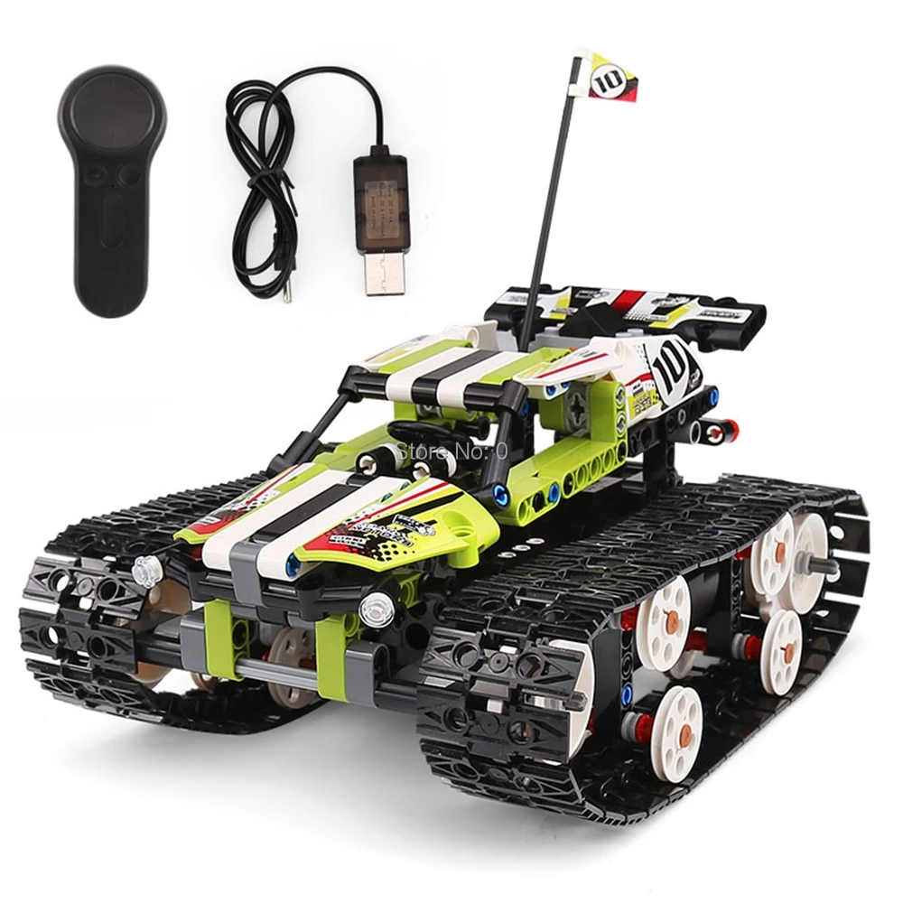 

13023 410pcs technic remote control car rc caterpillar vehicles usb 42065 building block Bricks Toy