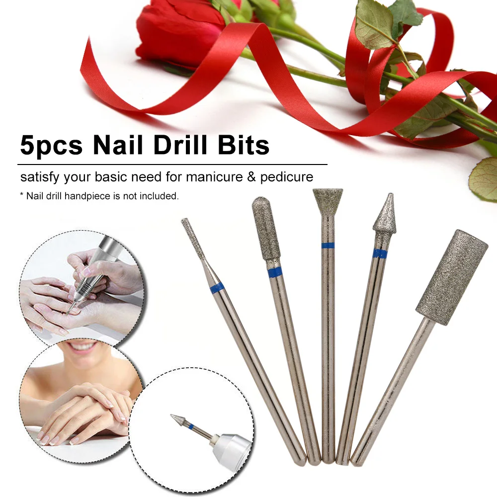 

5pcs Nail Drill Bits Pedicure & Manicure Drill Bit Set Nail Art Tool Kit Nail Supplies for Nail Beauty