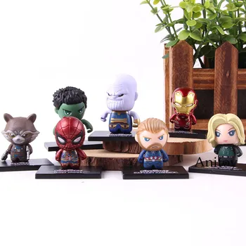 

12pcs/set Marvel Infinty War Avengers Iron Man Thanos Doctor Strange Black Widow Panther Captain America PVC Model Toy