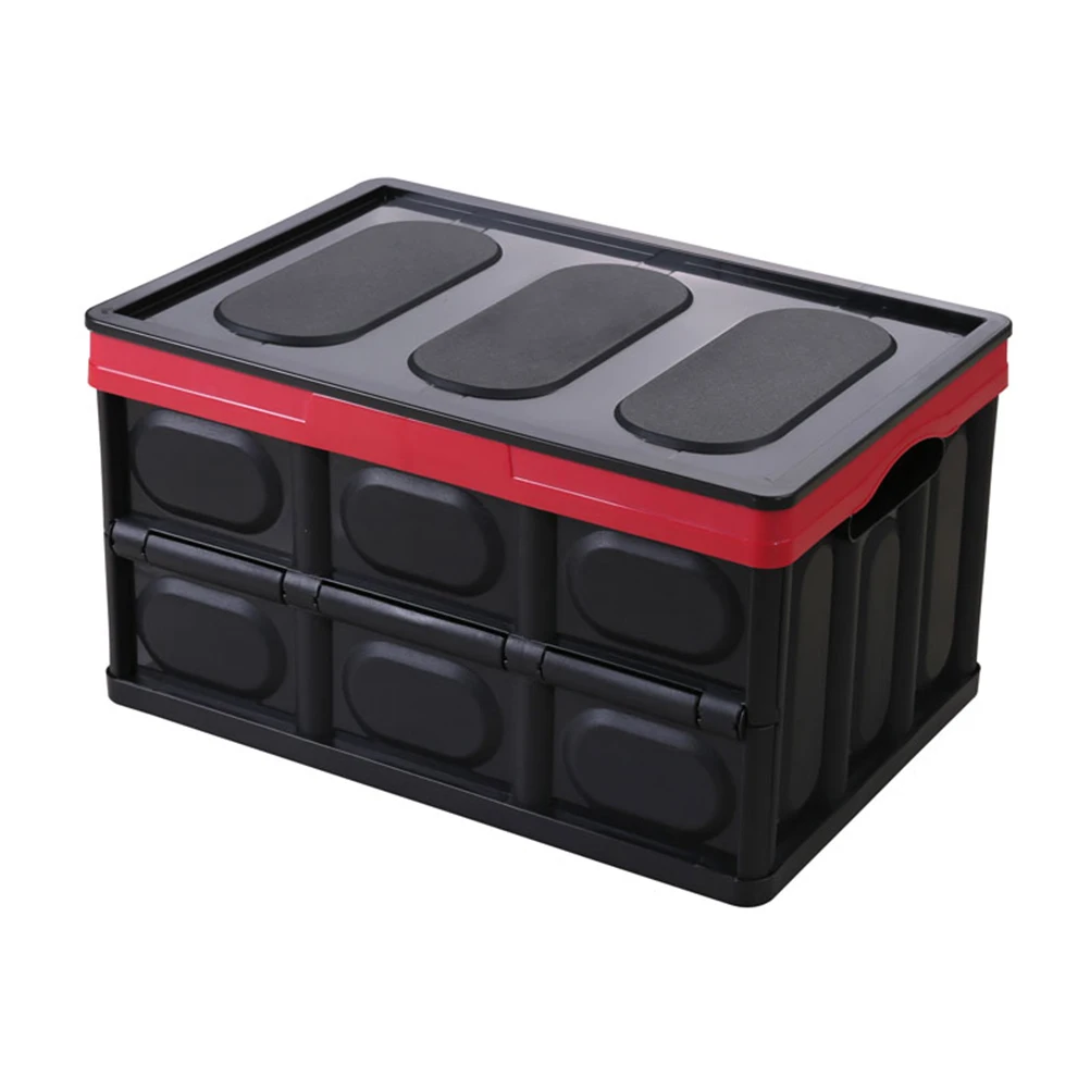 

Auto Trunk Storage Organizer Big Capacity Multifunctional Foldable Plastic Container Box (Black)