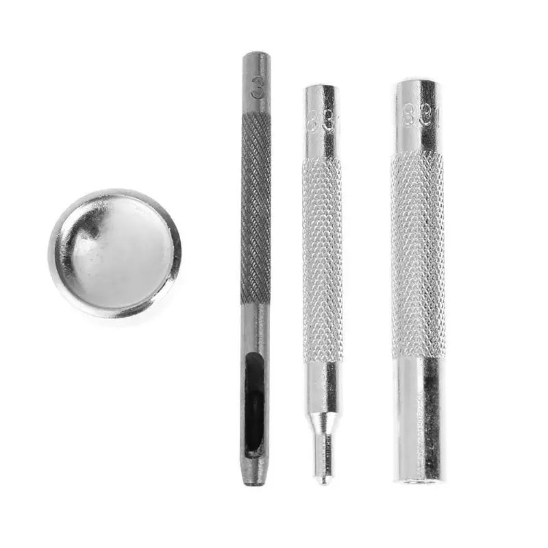 

4pcs Metal Snap Fasteners Buttons Press Studs Button DIY Hand Punch Installation Tool Set Button Installation Tools for Leather