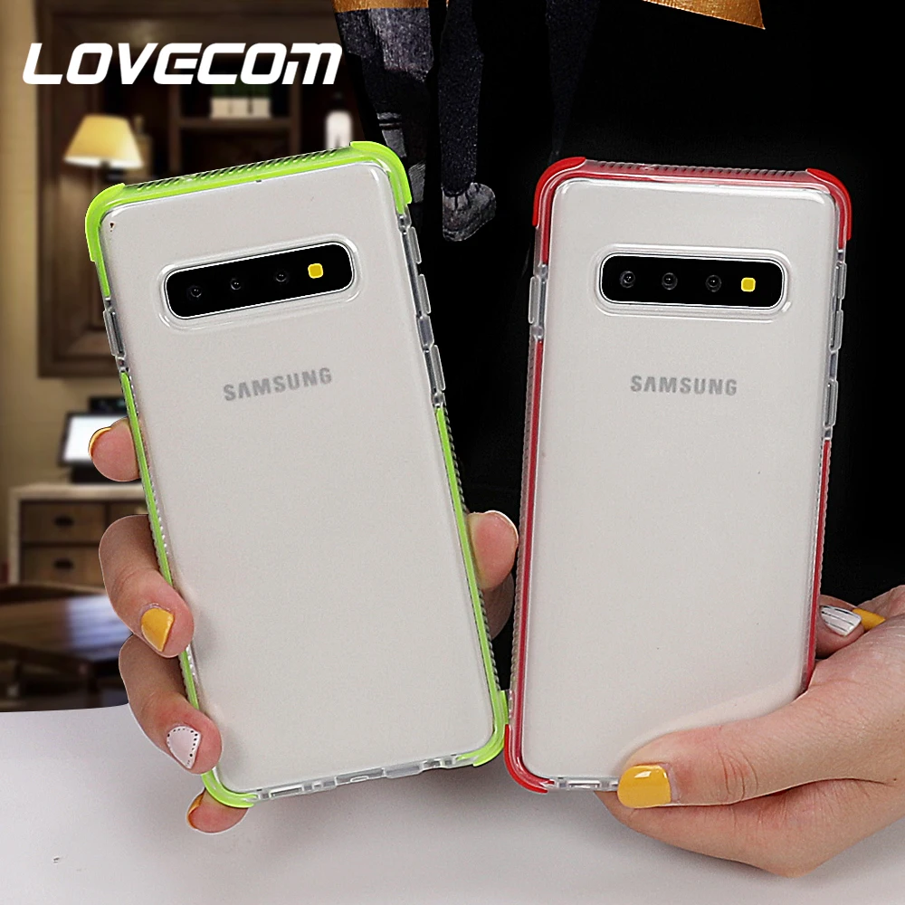 

LOVECOM Simple Shockproof Case For Samsung S8 S9 Plus Note 8 For iPhone XR 7 8 X XS Max Four-corner Anti-knock Phone Back Cover