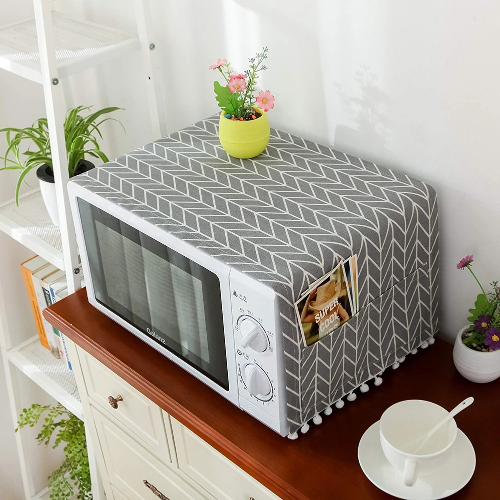online 1 PC 30*90 CM Tampa À Prova de Poeira Forno Microondas Capô Microondas Microondas Toalha de Decoração Para Casa Com Bolsa Para Casa fornecer 6 Cores Para Presentes