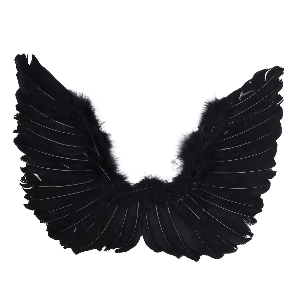 Cosplay Costume Adult Kids Black Angel Fairy Feather Wings Dance Party Stage Show Masquerade Carnival Halloween
