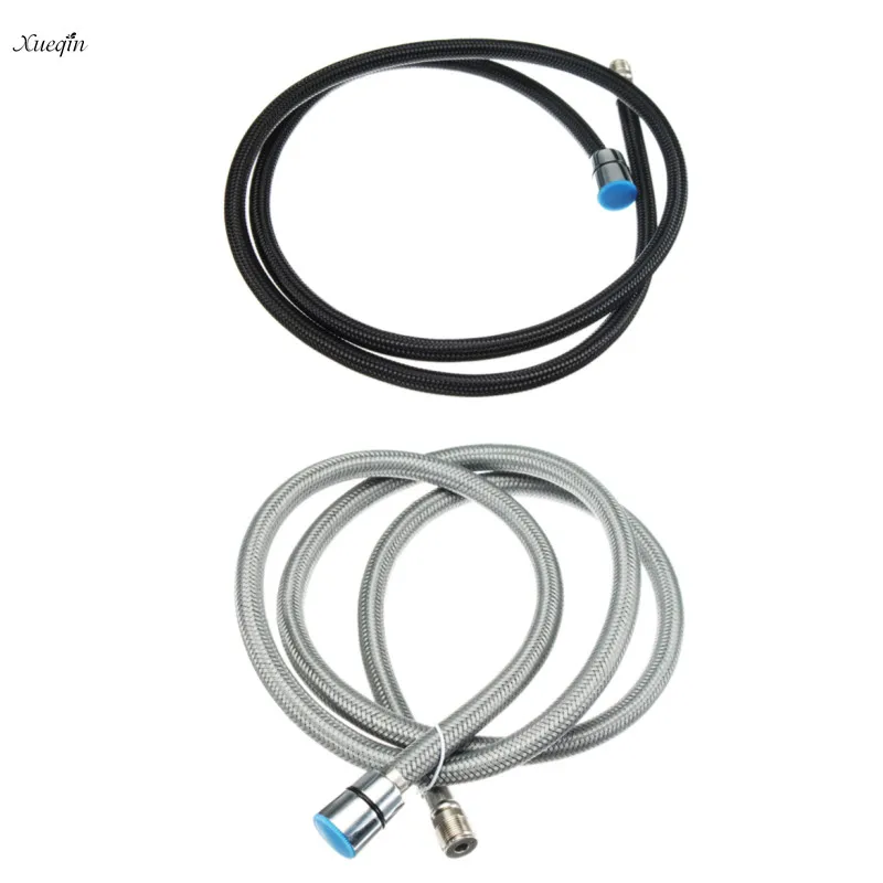 Xueqin 1.5 m النايلون مرنة انبوب ماء المياه خرطوم ل المطبخ سحب خلاط صنبور الحمام دش خرطوم بخاخ رئيس أسود /رمادي