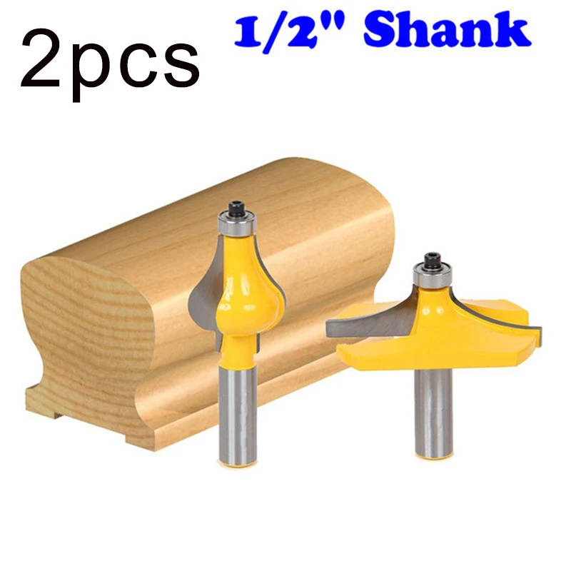 

2 Bit 1/2" Shank Handrail Router Bit Set Line Woodworking cutter for Woodworking