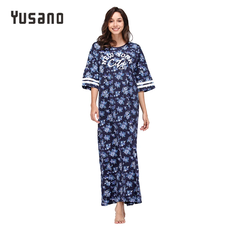 Ночная рубашка Yusano Женская хлопковая длинная 2XL 3XL 4 XL 5XL|plus nightgown|sleepwear dresswomens nightgown |
