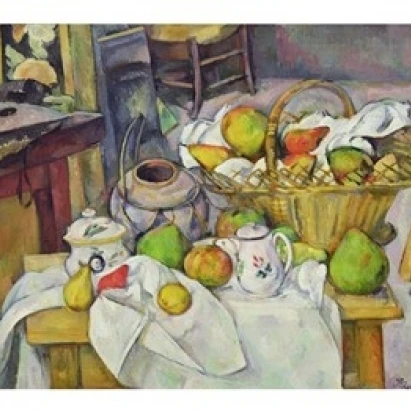 Still life with basket Poster Print by Paul Cezanne (24 x 18) |