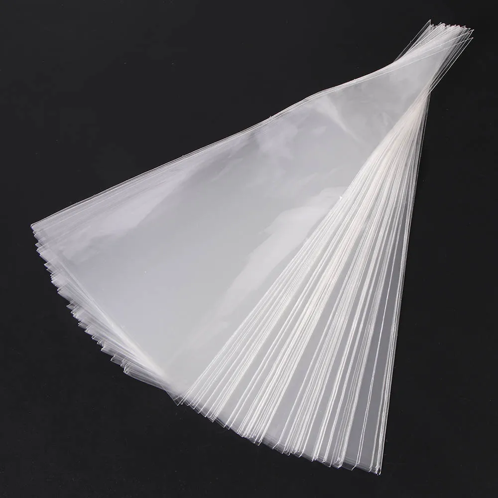 

100pcs Triangle Candy Bag Self Adhesive Cookies Bag DIY Christmas Tree Gift Bag For Halloween Xmas Party Candy Food Packaging