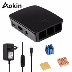 Aokin – coque de protection ABS avec dissipateur de chaleur pour Raspberry Pi 3 B +/3/ B + 