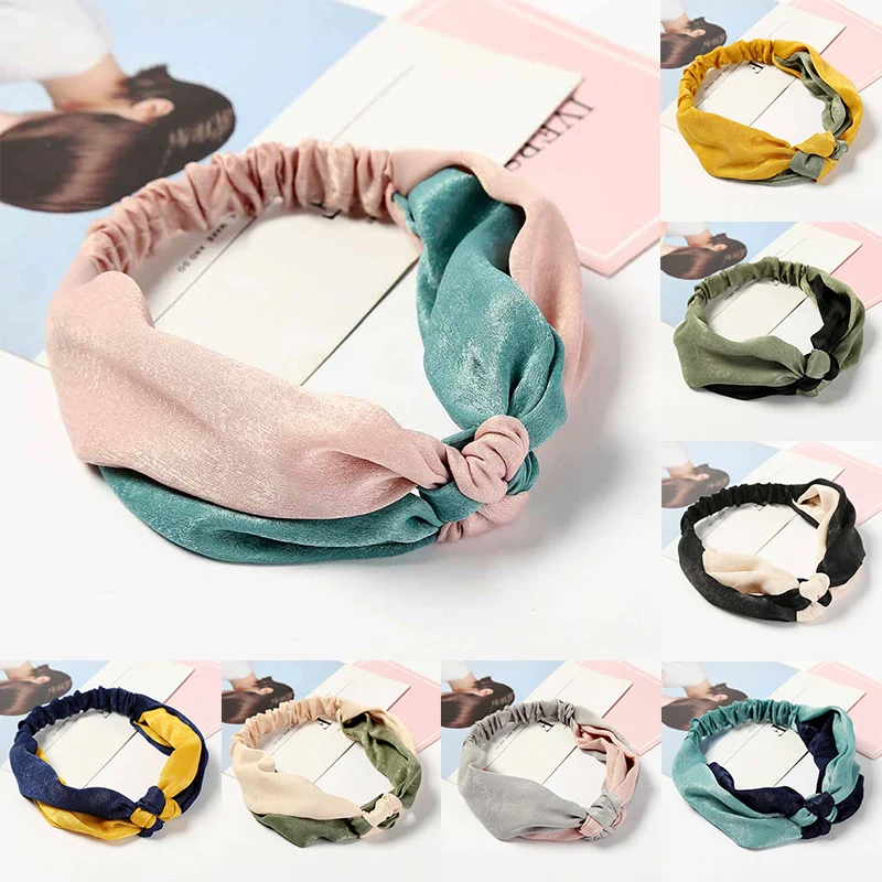 

Velvet Fashion Hair Accessories Women Hair Holder Simple Elegant Ornament Bandanas 2019 New Patchwork Headband Cross 1PC Elastic