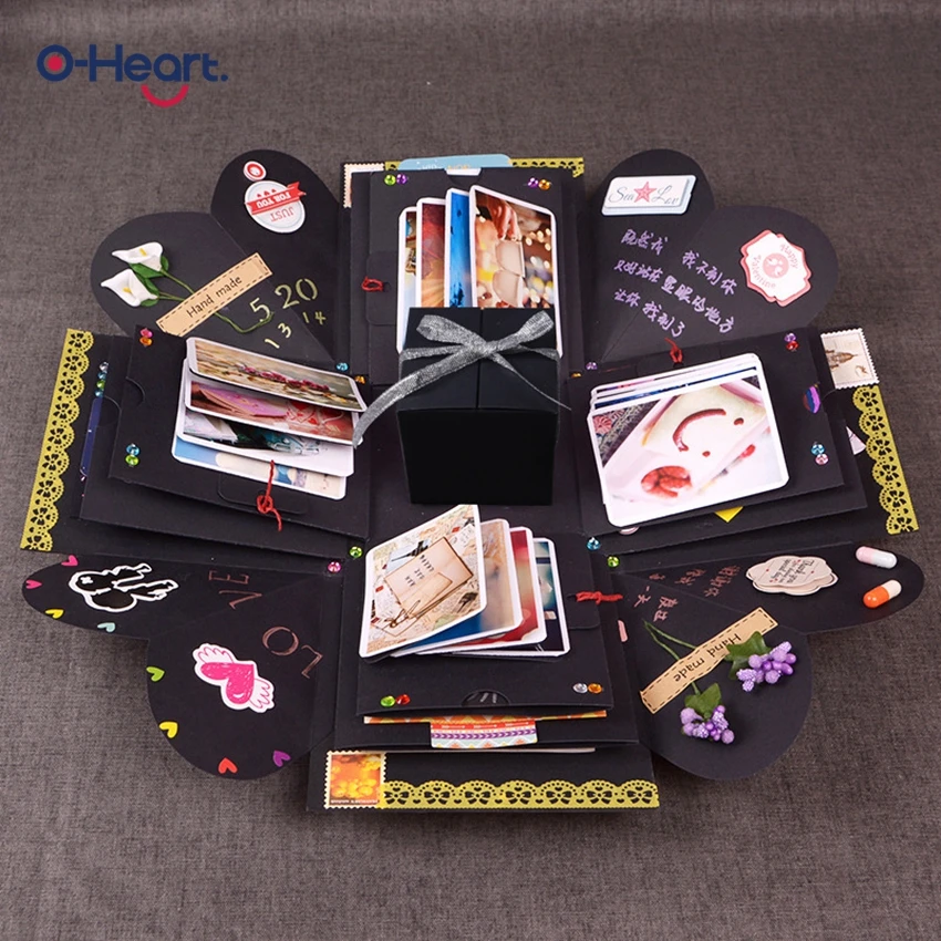 OHEART DIY сюрприз любовь взрыв коробка подарок для юбилея скрапбук Фотоальбом на