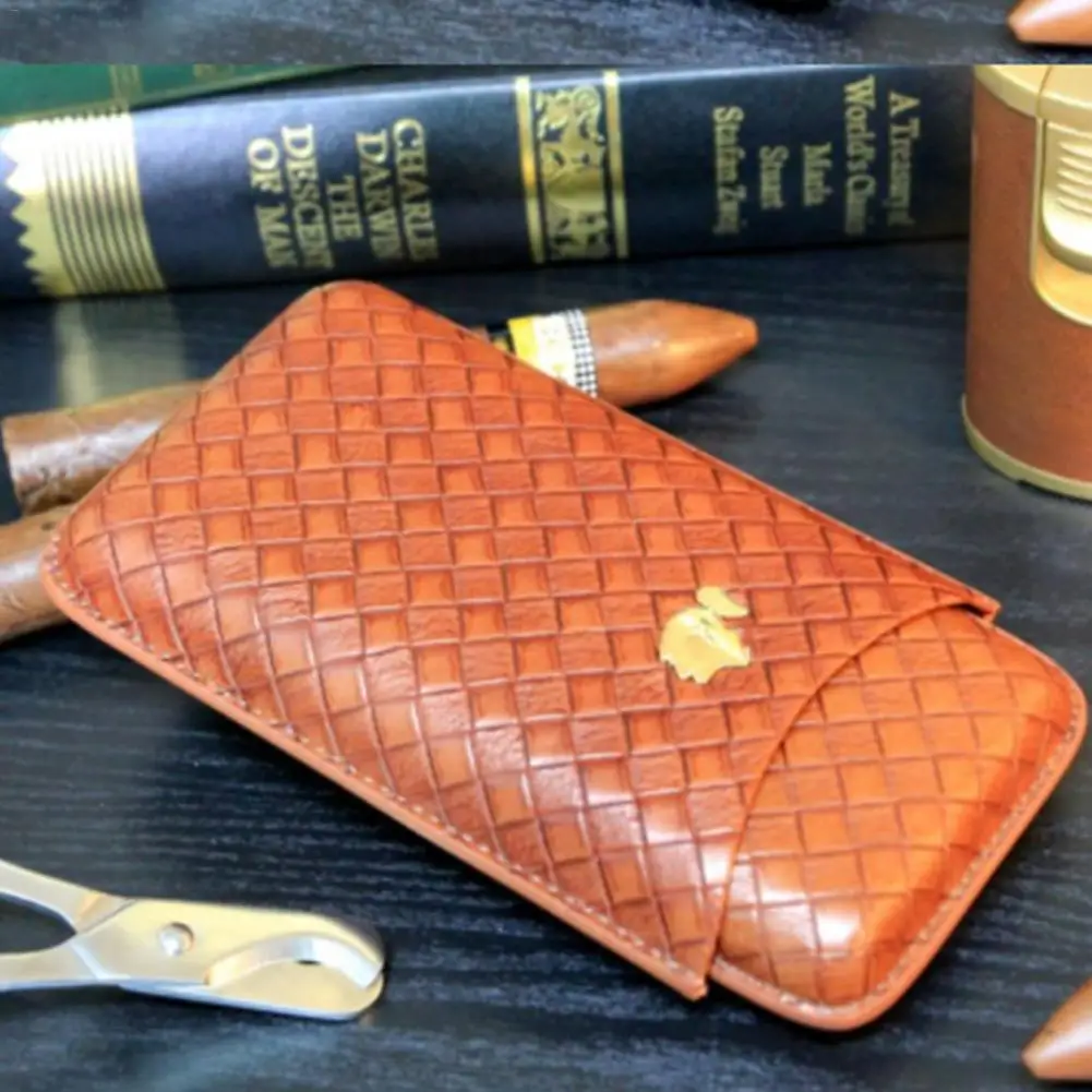 Humidor Storage Box Travel Cigar Case Box Holder Leather Cigar Humidor Kit Humidifier Accessories Without Lighter