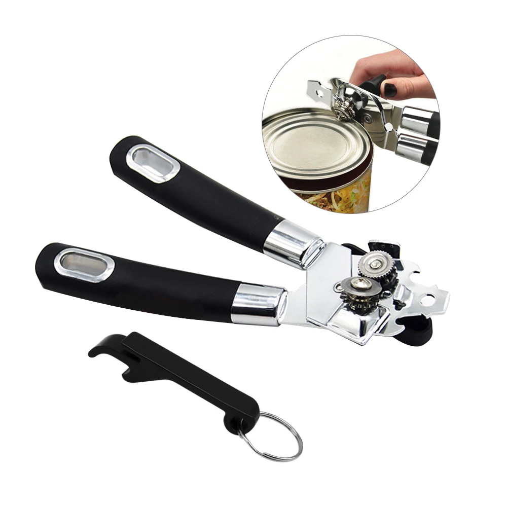 

Stainless Steel Cans Opener Tin Manual Opening Professional Side Cut Easy Grip Multifunctional Kitchen Gadget Beer Bottle Opener