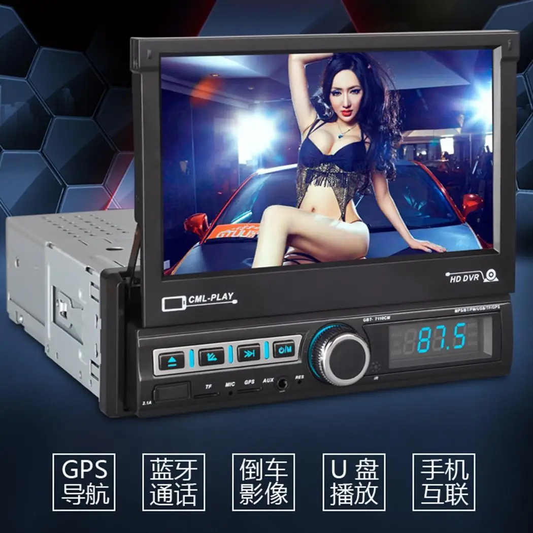  7 ''GPS Einzigen Din Auto Radio Teleskop FM Bluetooth Auto Stereo MP5 Player Navigation Auto-Multim