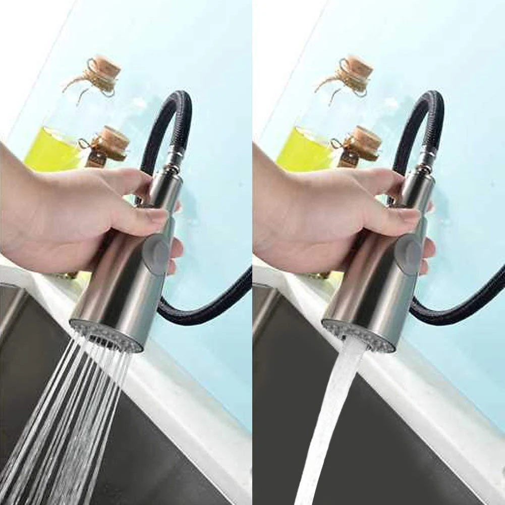  Swivel Pull Out Kitchen Faucet Sink Spray Rotation Single Hole Brushed Nickel Sprayer Tap Durable M - 32968265923