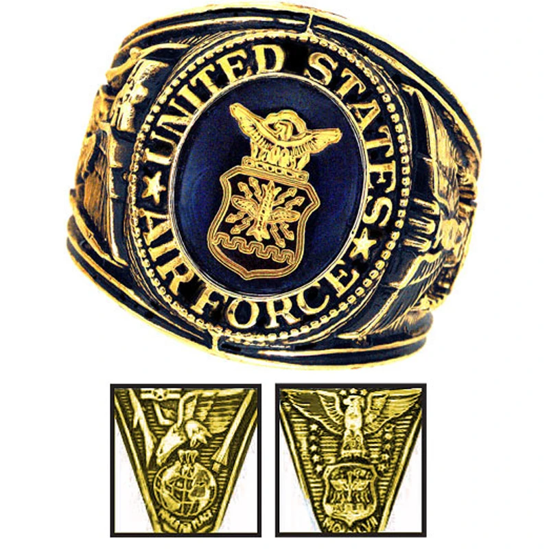 Official Us Air Force Deluxe Engraved Gold-colored Color Ring | Украшения и аксессуары