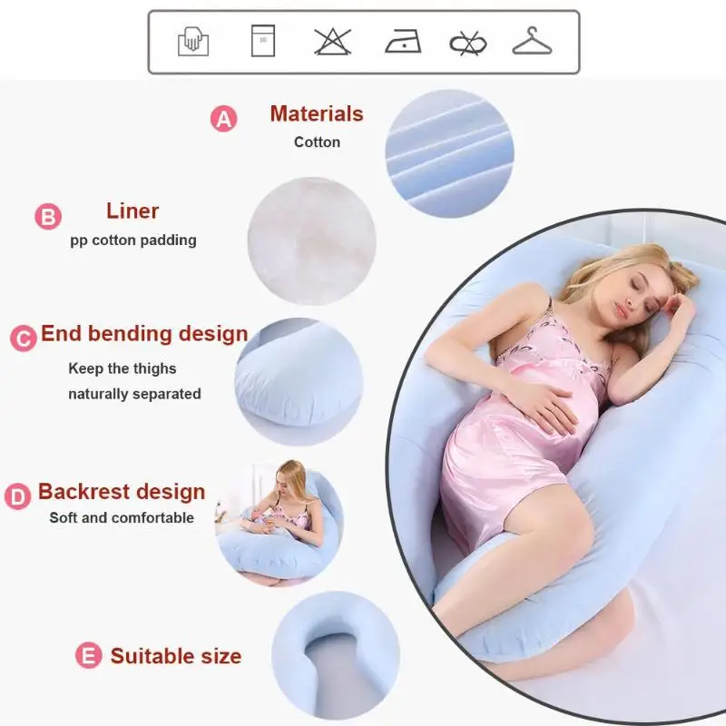 U-образная Подушка для беременных женщин, Длинные постельные принадлежности для всего тела, удобные спальные подушки для беременных