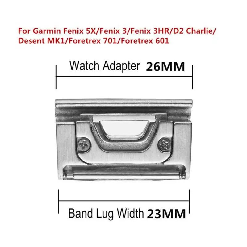 

ALLOYSEED 2pcs 26mm Stainless Steel Watch Band Buckle Connector Adapter for Garmin Fenix 5X/Fenix 3/Fenix 3HR