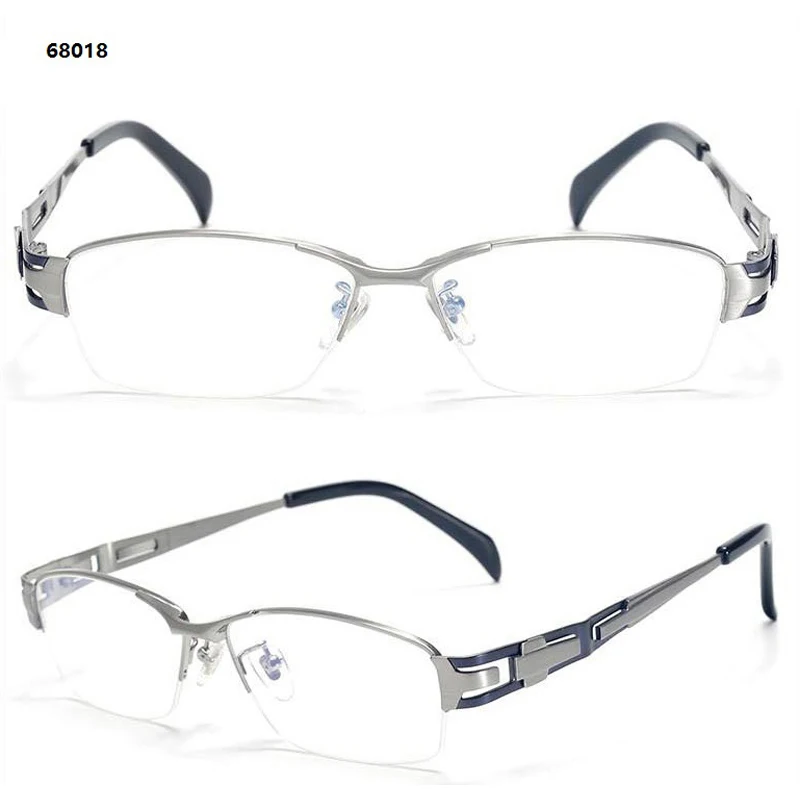 high end quality pure titanium half-rim shield IP vacuum color eletroplating bicolor businessmen optical precription eyeglasses |